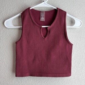 Dynamic Crop Top Tank Top Style 378 Dark Pink XS